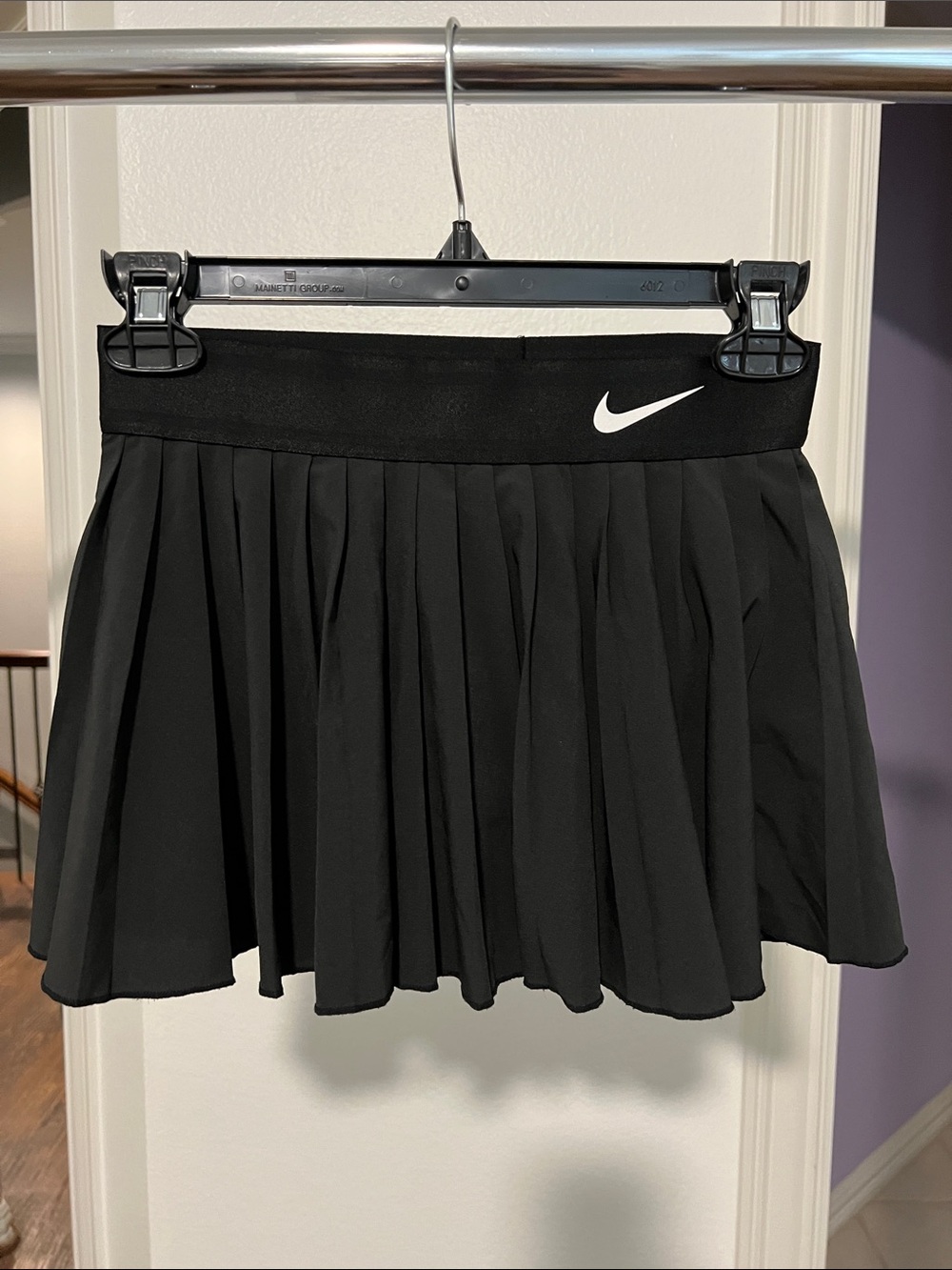 Nike Black Pleated Performance Skater Skort with White Swoosh medium